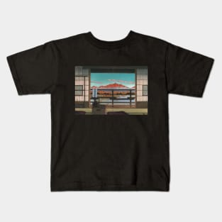 Morning at the Arayu Hot Spring Resort by Kawase Hasui Kids T-Shirt